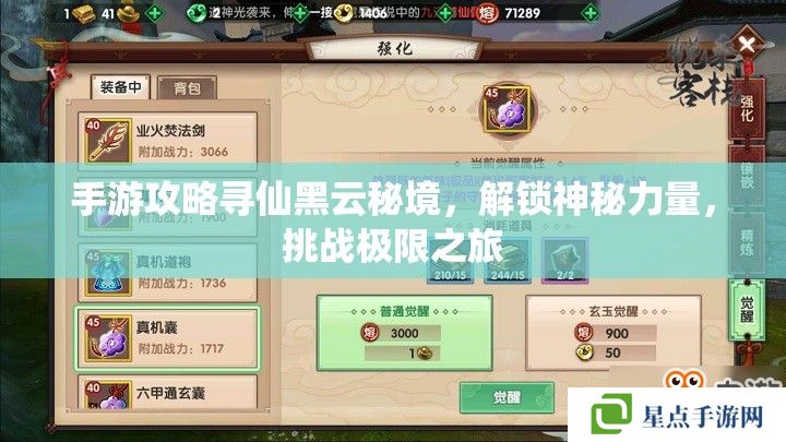 手游攻略尋仙黑云秘境，解鎖神秘力量，挑戰(zhàn)極限之旅