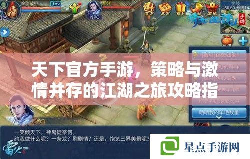 天下官方手游，策略與激情并存的江湖之旅攻略指南