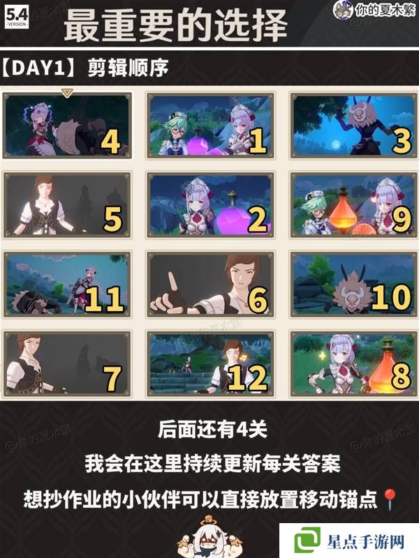 原神剪影輯幀攻略大全   剪影輯幀每一天通關(guān)攻略圖片1